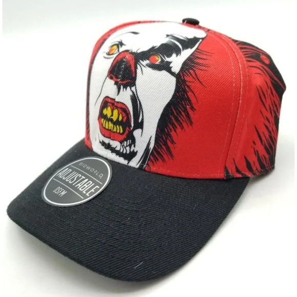 IT Original Movie Snapback Red & Black Pennywise Clown Baseball Hat Cap OSFM NWT - Picture 3 of 9